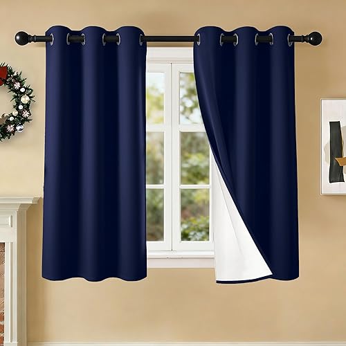 Miniatura 60 de Cortinas 100% opacas de 84 pulgadas de largo para dormitorio, sala de estar, cortinas de oscurecimiento de habitación con aislamiento térmico con