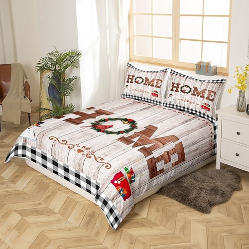 Vista 194 de Juego de funda de edredón rosa de Navidad para niñas, tamaño matrimonial, lindo juego de ropa de cama de dibujos animados de pingüino de Papá Noel