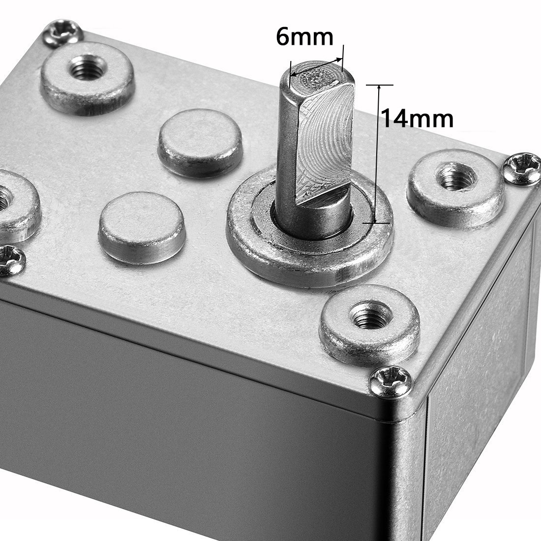 Aexit JSX950-370 DC 12V 9RPM 6mm Eje alto Turbina de tornillo sin fin Motor de reducción de la caja de engranajes de (model: Z7876IIVI-8495AE) tornillo sin fin