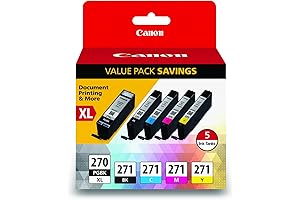 Canon Value Pack 271, 5 Color PGI-270XL/CLI-271XL Ink Cartridges