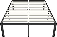 Vista 14 de ZIYOO - Base de cama individual de 18 pulgadas de alto con listones de madera de 3 pulgadas de ancho con soporte de 2500 libras, sin necesidad