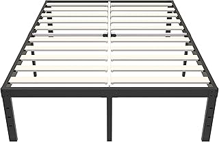 ZIYOO Full Size Bed Frame, 18 Inches Tall, 3 Inches Wide Wood Slats with 3500 Pounds Support for Foam Mattress, No Box Spring Needed, Heavy Duty Metal Platform, Easy Assembly, Noise Free