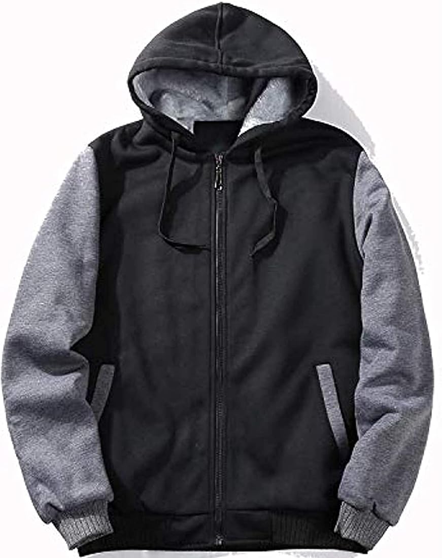 Buy CHROES® Men's Casual Thick Wool Warm Hooded Winter Jacket