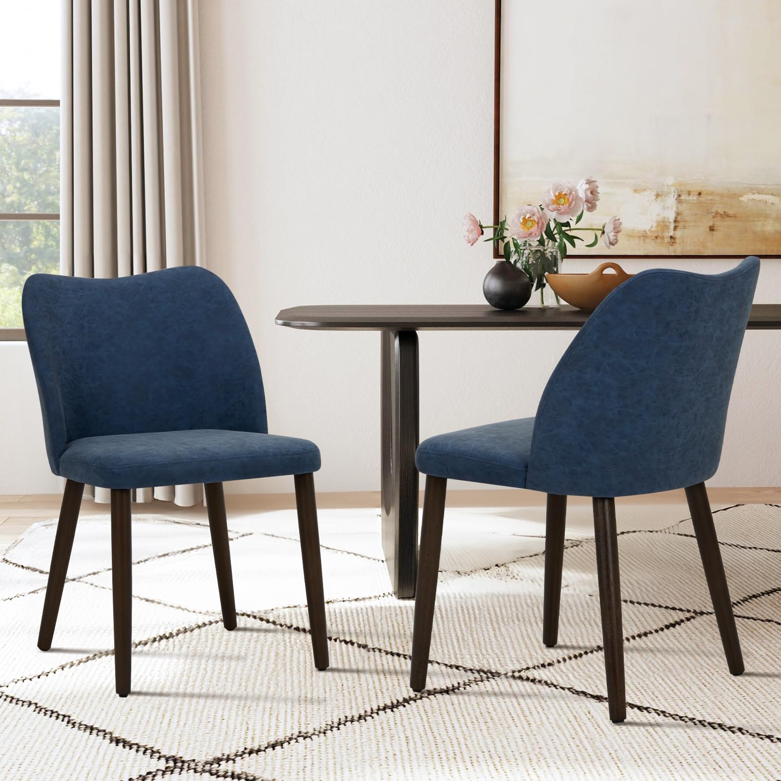 Amazon.com - COLAMY Upholstered Dining Chairs Set of 2