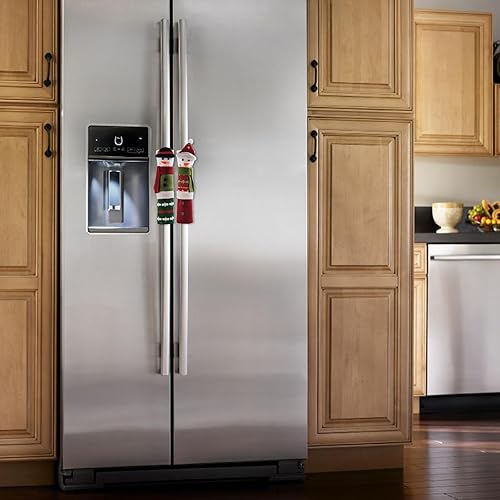 Miniatura 3 de Juego de 3 fundas navideñas para manijas de refrigerador, decoración navideña para manijas de electrodomésticos de cocina y microondas