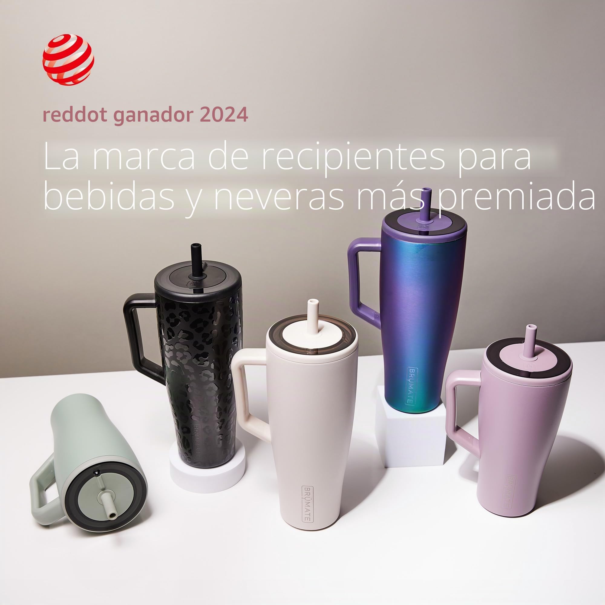 BrüMate Era - Vaso de 1.2 L con pajita y tapa | Botella de agua de metal de 40 oz con asa | 100% a prueba de fugas | Taza aislada | Taza de viaje de acero inoxidable para el gimnasio | Mantiene las