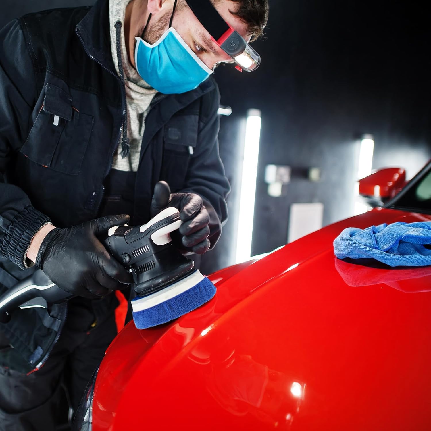 8 PCS Car Buffing Pads 5-6 Inch Car Polishing Pad Bonnet, 4 Colors Orbital Buffer Pads Microfiber Polish Pad Cars Buffer Polisher Waxing Covers Kit for Vehicle Automobile Glass Cleaning and Polish - Image 6