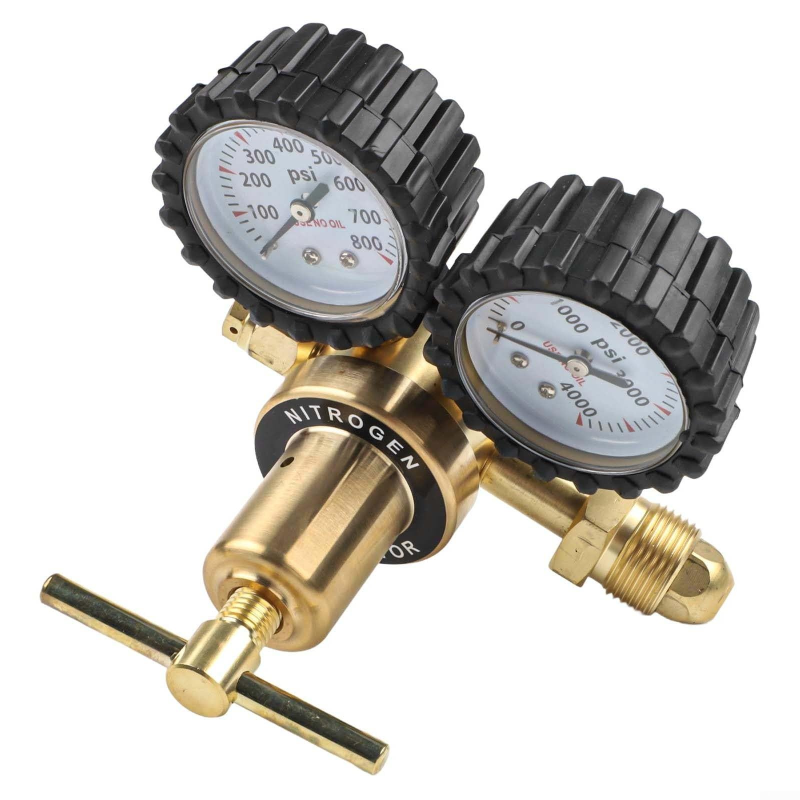 Valvola di riduzione di pressione d'ottone ad alta pressione del regolatore CGA580 dell'azoto 4000 PSI con il filtro di sicurezza per l'attrezzatura industriale della saldatura di CNC