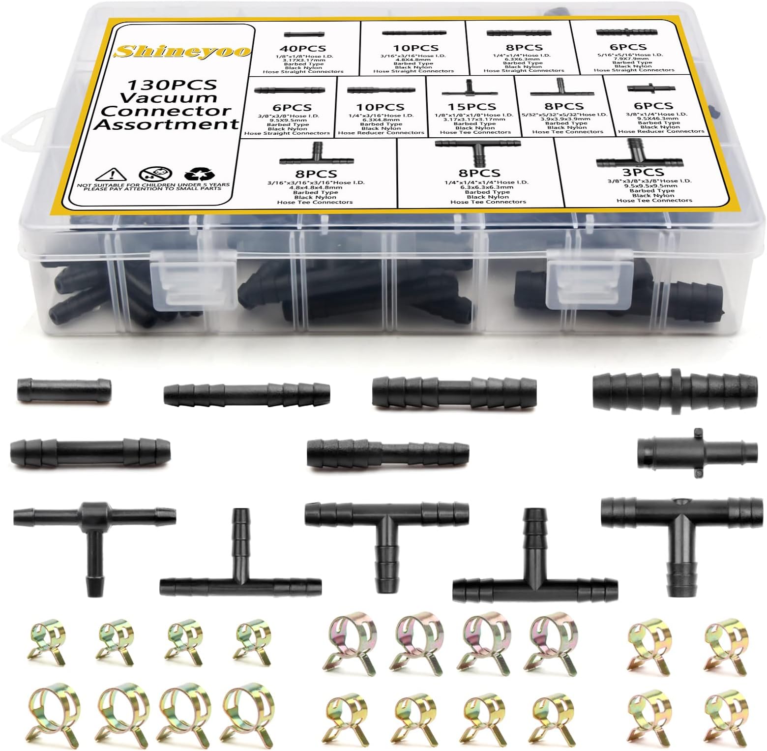 Shineyoo Vacuum Tee Connector Vacuum Connector Assortment