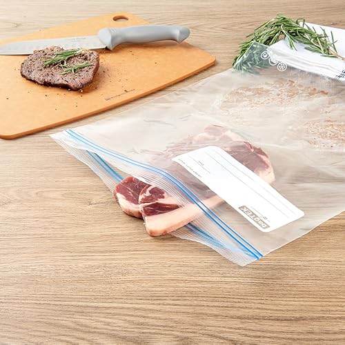 Vista 17 de Restaurantware -Bag Tek - Bolsas deslizantes para congelador de 1 galón, 25 bolsas desechables con cremallera - Cremallera deslizante, fondo