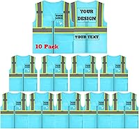 Vista 16 de Chaleco de seguridad reflectante de malla con logotipo personalizado con cremallera Chaleco de alta visibilidad para construcción al aire libre Ropa