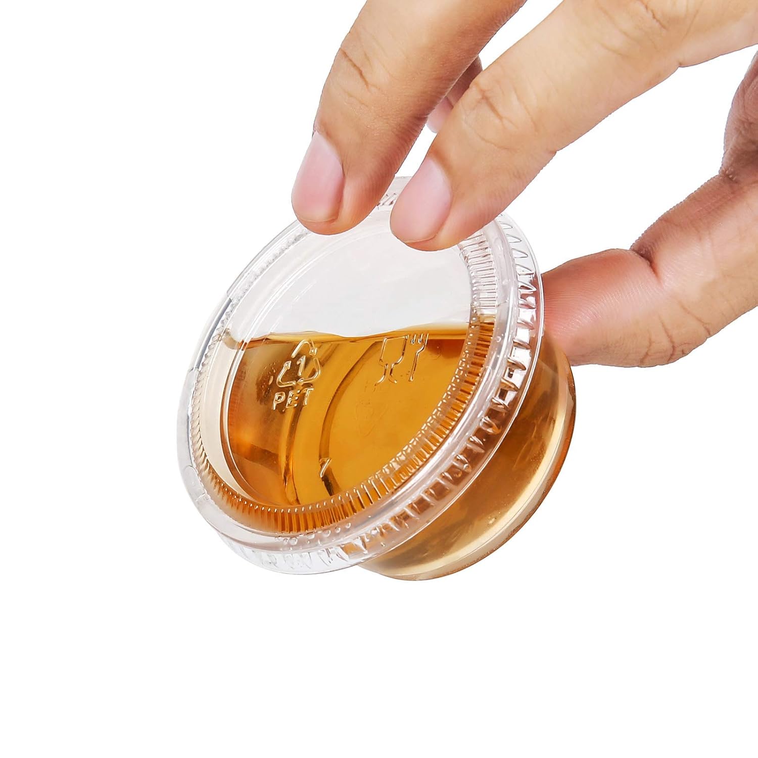 FULING Disposable Plastic Portion Cups With Lids, Souffle