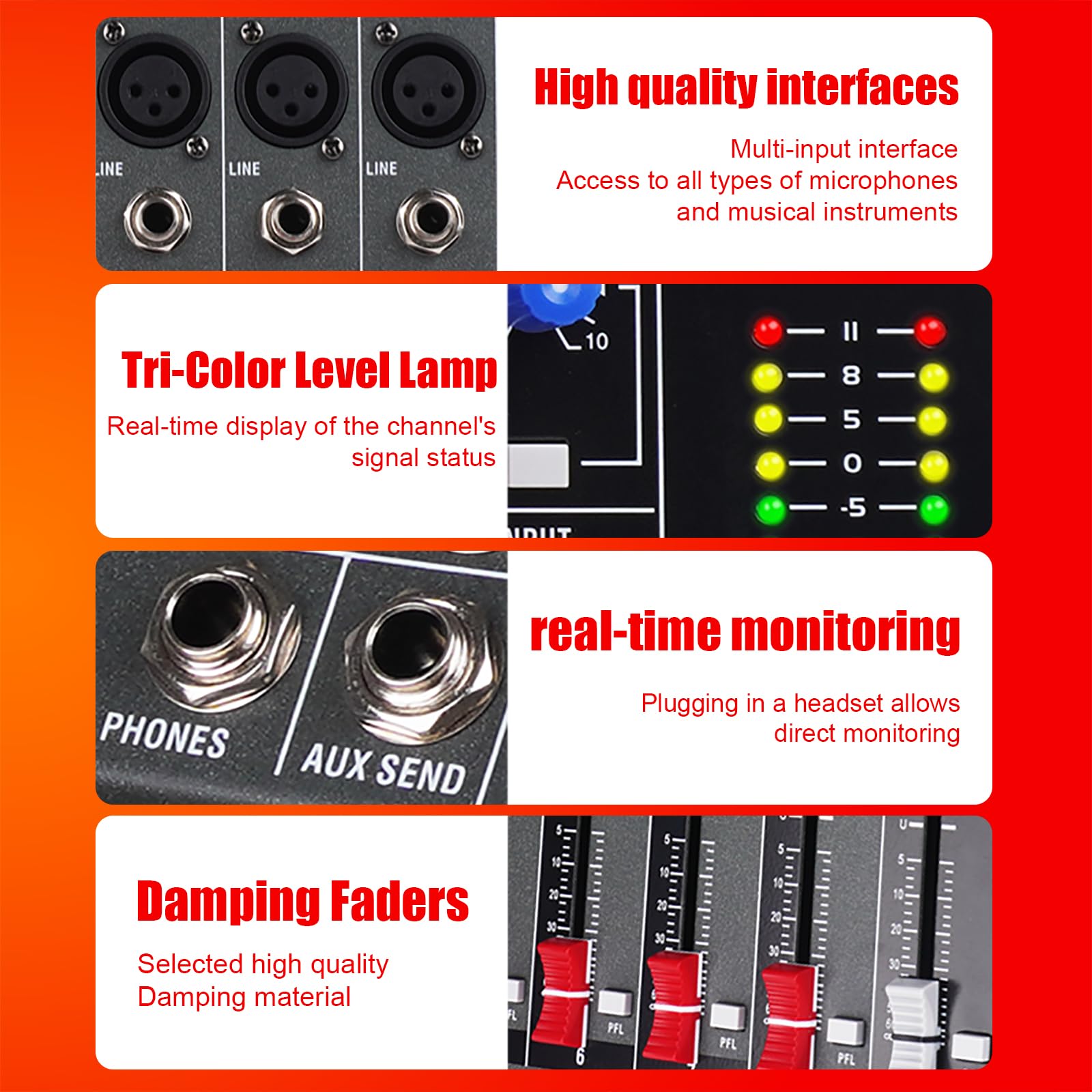 GX12 - Console professionale per scheda audio a 12 canali, interfaccia mixer digitale USB Bluetooth per computer, ingresso MP3, alimentazione phantom, mixer stereo DJ per eventi live, karaoke
