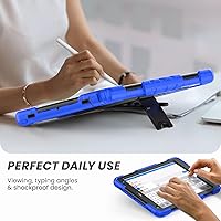 Vista 5 de HXCASEAC Funda a prueba de golpes para iPad de 6ª/5ª generación, Air 2 / Pro de 9.7 pulgadas con protector de pantalla, soporte integrado, duradera