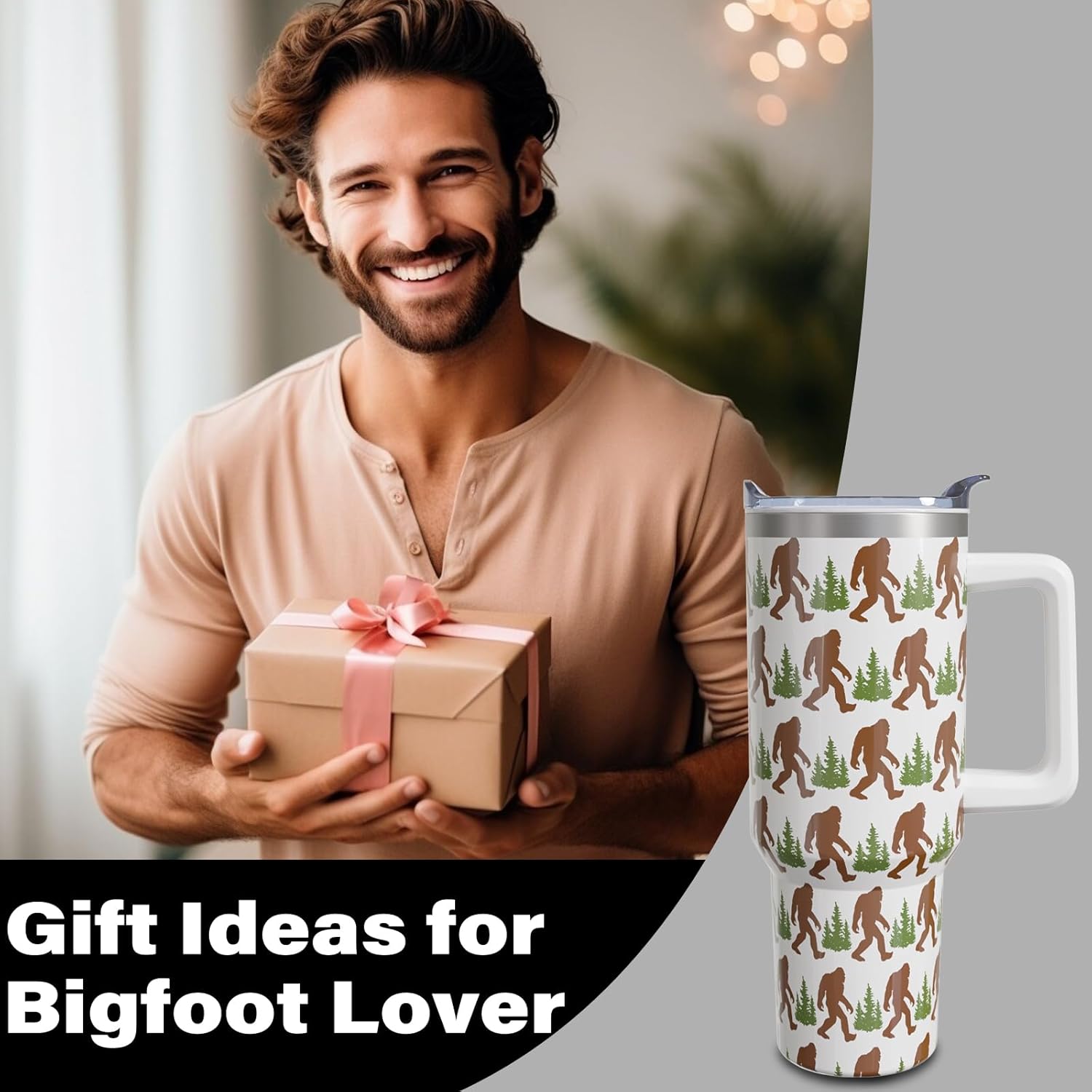 40oz Big/foot Tumbler with Handle - Sasquatch Gifts Cup for Dad Father's Day Birthday Christmas Gifts for Men - Image 7