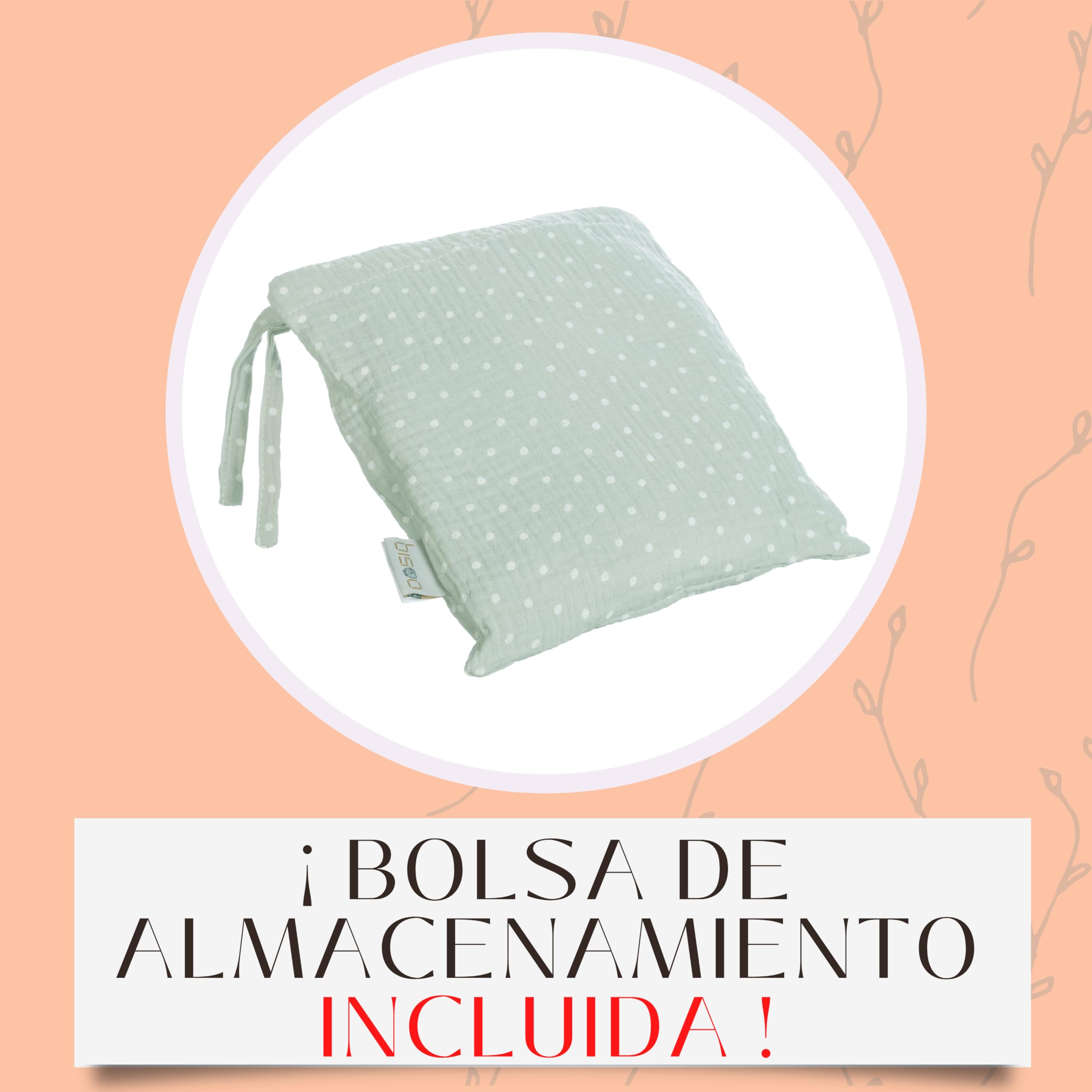 Bisoo Delantal de Lactancia 100% Muselina - Pañuelo Ajustable y Transpirable - Cubierta Multifuncional con Bolsa Incluida (Menta)