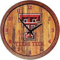 Vista 429 de The Fan-Brand NCAA Oklahoma Sooners: Faux Barrel Top Wall Clock Sports Team Bar Sign Décor - Home Man Cave, Party Decoration - Made On Demand