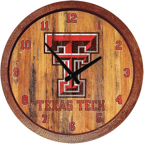 Miniatura 429 de The Fan-Brand NCAA Oklahoma Sooners: Faux Barrel Top Wall Clock Sports Team Bar Sign Décor - Home Man Cave, Party Decoration - Made On Demand