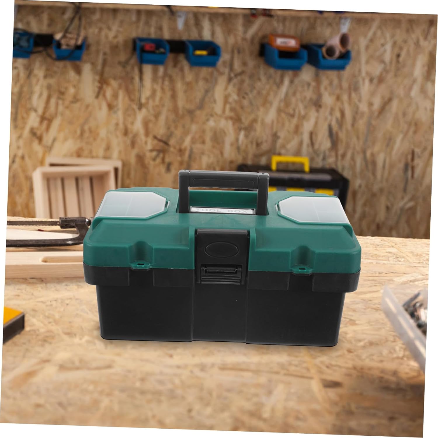 Gatuida Portable Plastic Tool Storage Box with Multi-functional Compartments Lightweight Organizer for Mechanics and Household Use