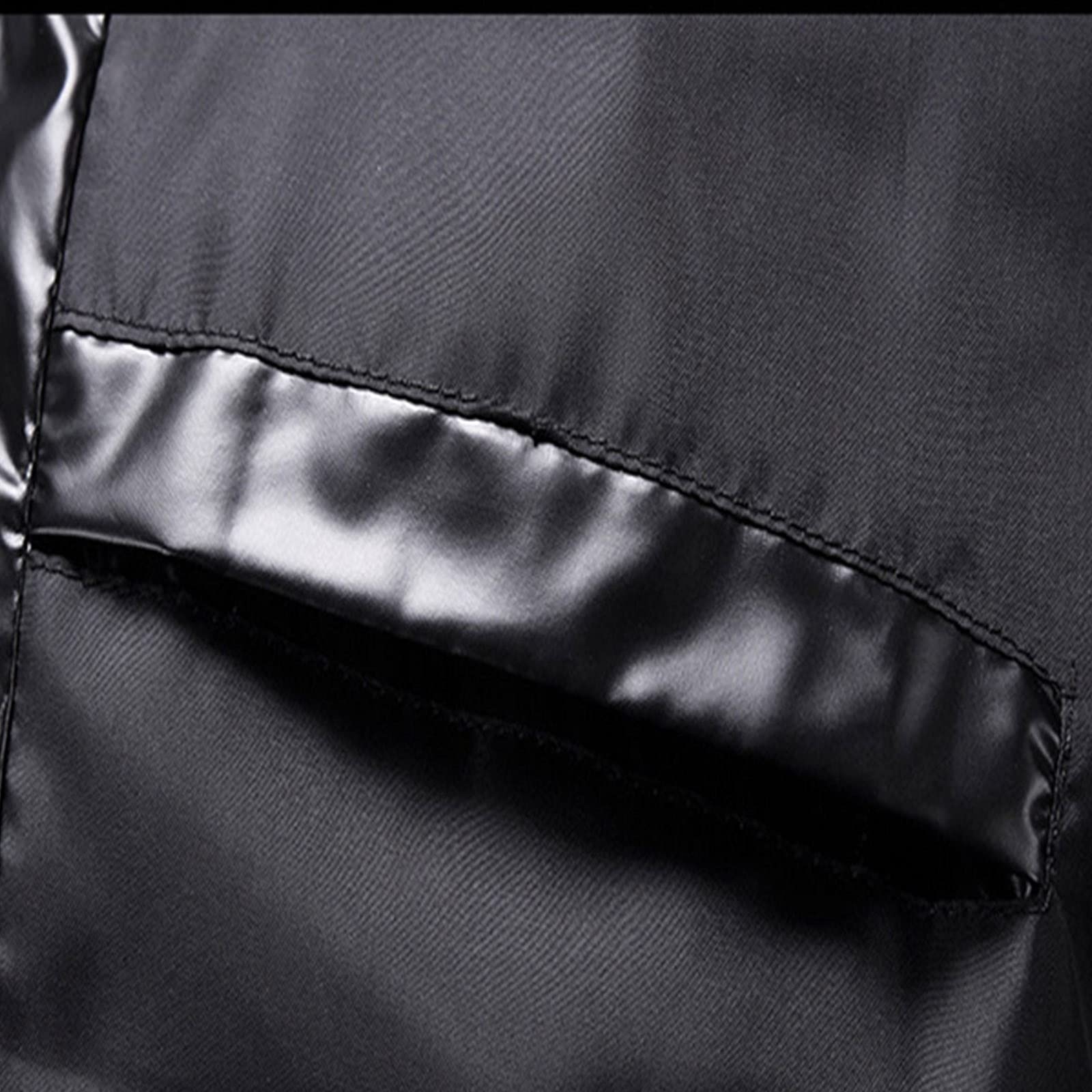 Genérico Abrigo Hombre Invierno,Moda Parka Color Liso con Cremallera Plumiferos CáLido Capucha Suelta de algodón al libre Grueso Sólido Moda chaqueta acolchada para uso diario