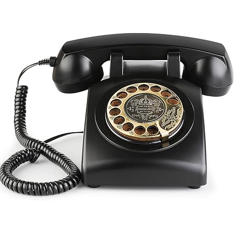 Sangyn Retro Bluetooth Home Phone with Old Fashioned Rotary Dial for Vintage and Stylish Decor