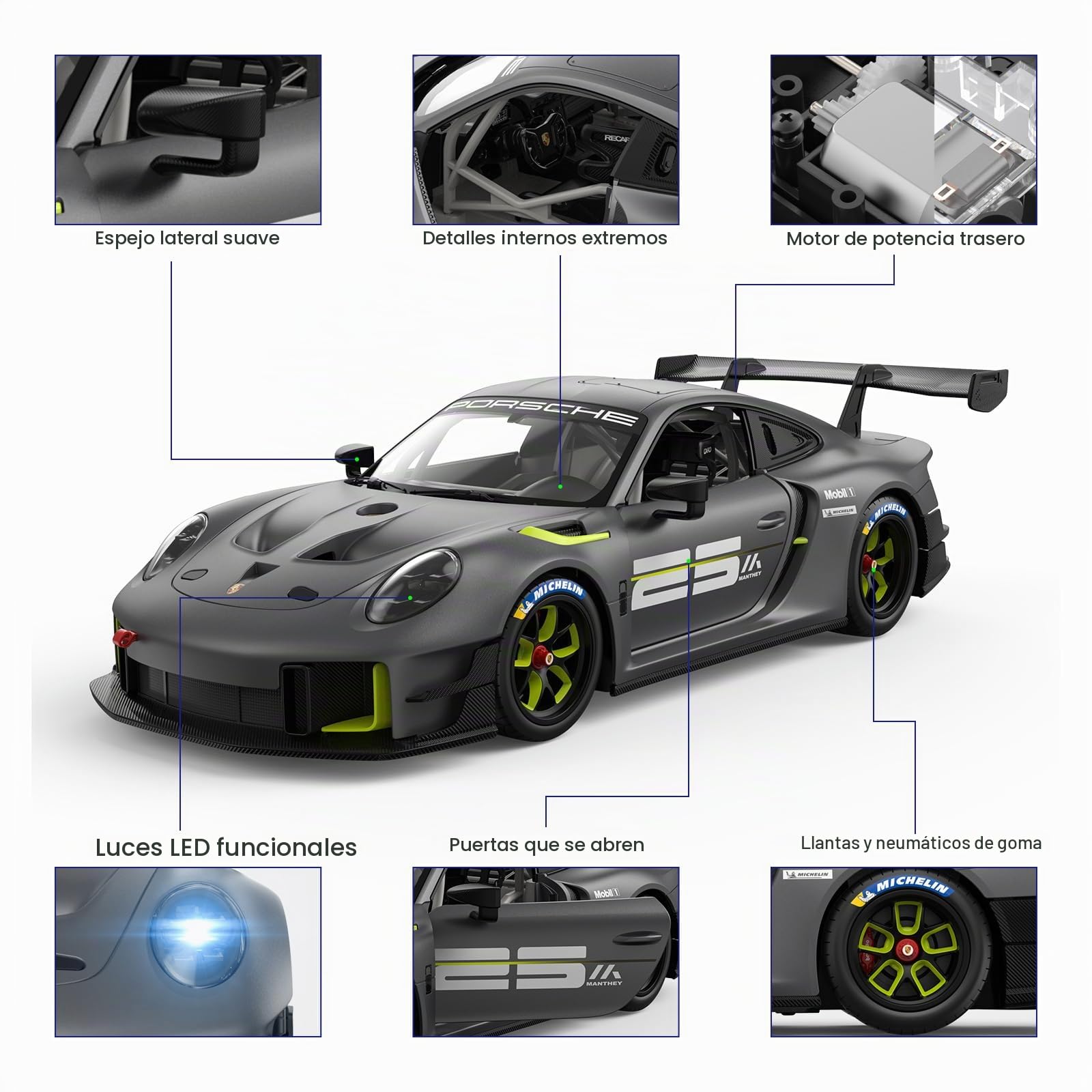 Amazon.com: RASTAR Coches RC 1/14 Porsche 911 GT2 RS Clubsport 25