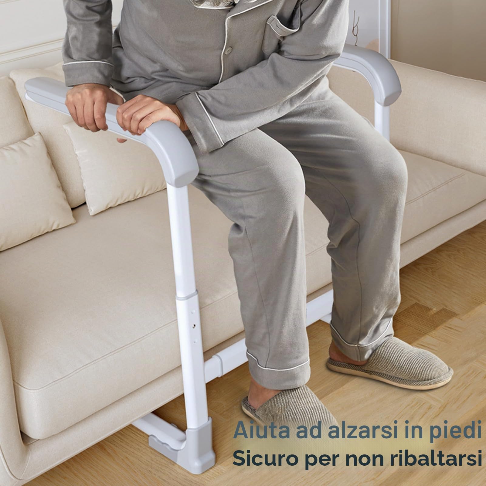 Ausilio per alzarsi da sedia e divano, supporto per alzarsi dal divano per anziani, supporto regolabile con maniglie antiscivolo per assistenza alla mobilità, aiuto per la mobilità e la vita