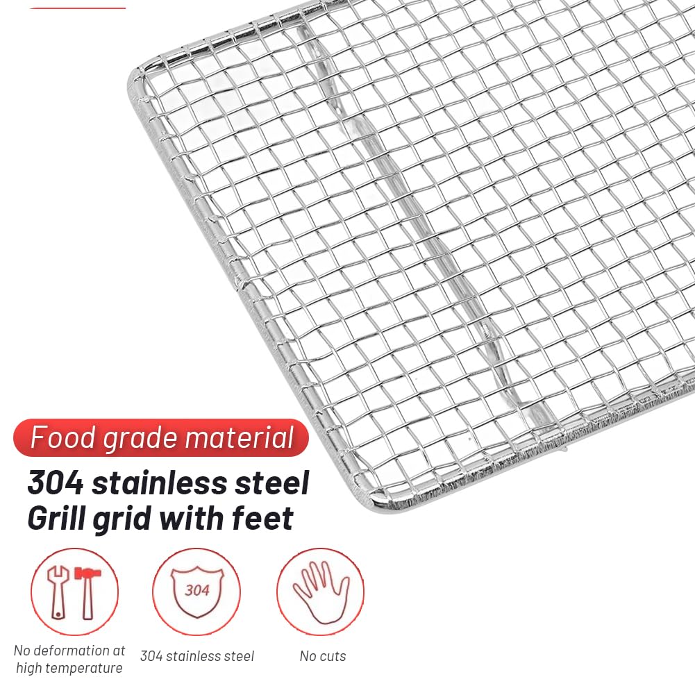 4.5 x 7.7 Inch Cooling Rack for Baking, Small 304 Stainless Steel Wire Cooking Rack Oven Safe 575°F, Rectangle for Toaster Oven Air Fryer Roasting