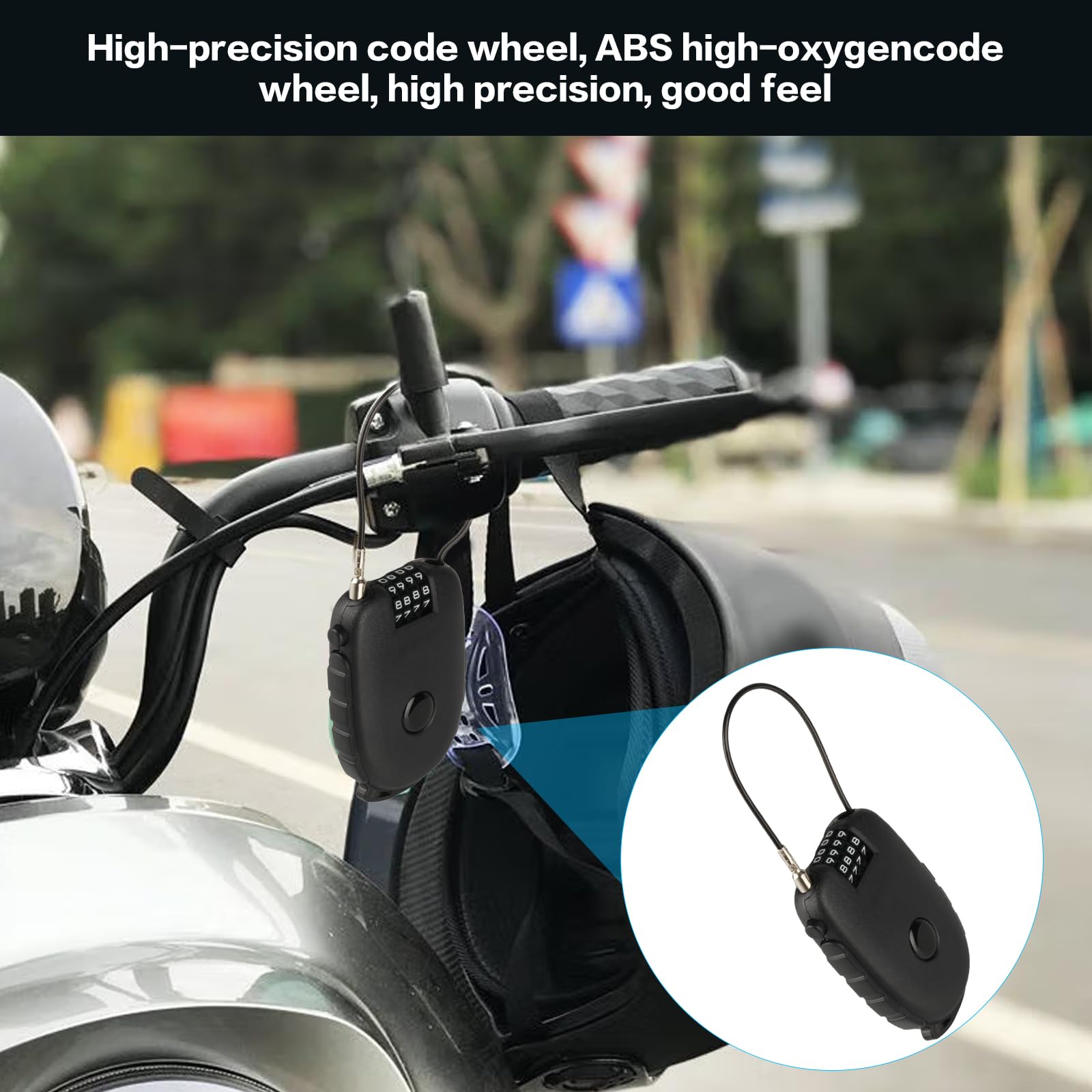 Estensibile Lucchetto A Combinazione Con Cavo Retrattile 130cm