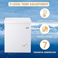 Vista 14 de Krib Bling - Congelador compacto de 7.0 pies cúbicos con cesta extraíble, congelador independiente con puerta superior abierta con ajuste