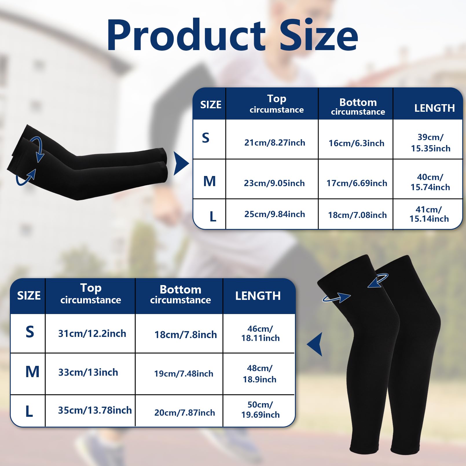 Dyrfolm 4 Pairs Kids Leg Sleeves Compression and Arm Sleeves,Youth Leg Sleeves Arm Wraps with Anti-slip Silicone Strips