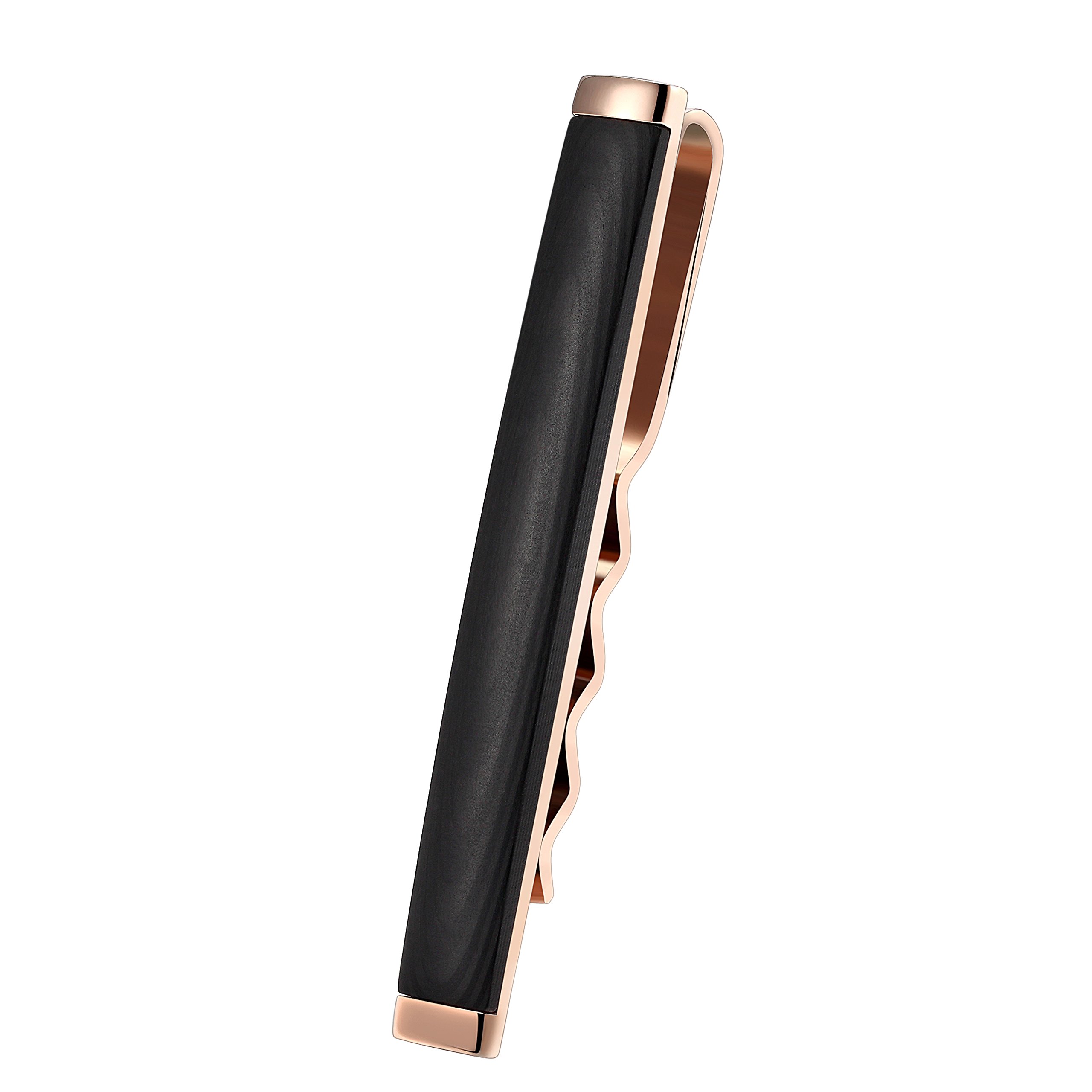 Karisma Hochwertige Herren Edelstahl 316L Krawattennadel mit Carbon-Composite/Krawattenklammer/Tie Clip Farbwahl KTC206