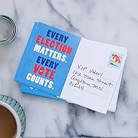 Voter Mailbag Every Election Matters Blank 4x6 Voter Postcards (100 Pack, Blue) - Smudge-Resistant USA-Made for Civic Campaigns