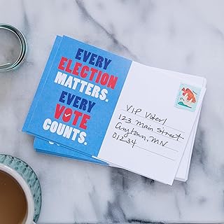 Every Election Matters Voter Postcards - Blank 4x6 Voter Postcards (100 Pack), Blue
