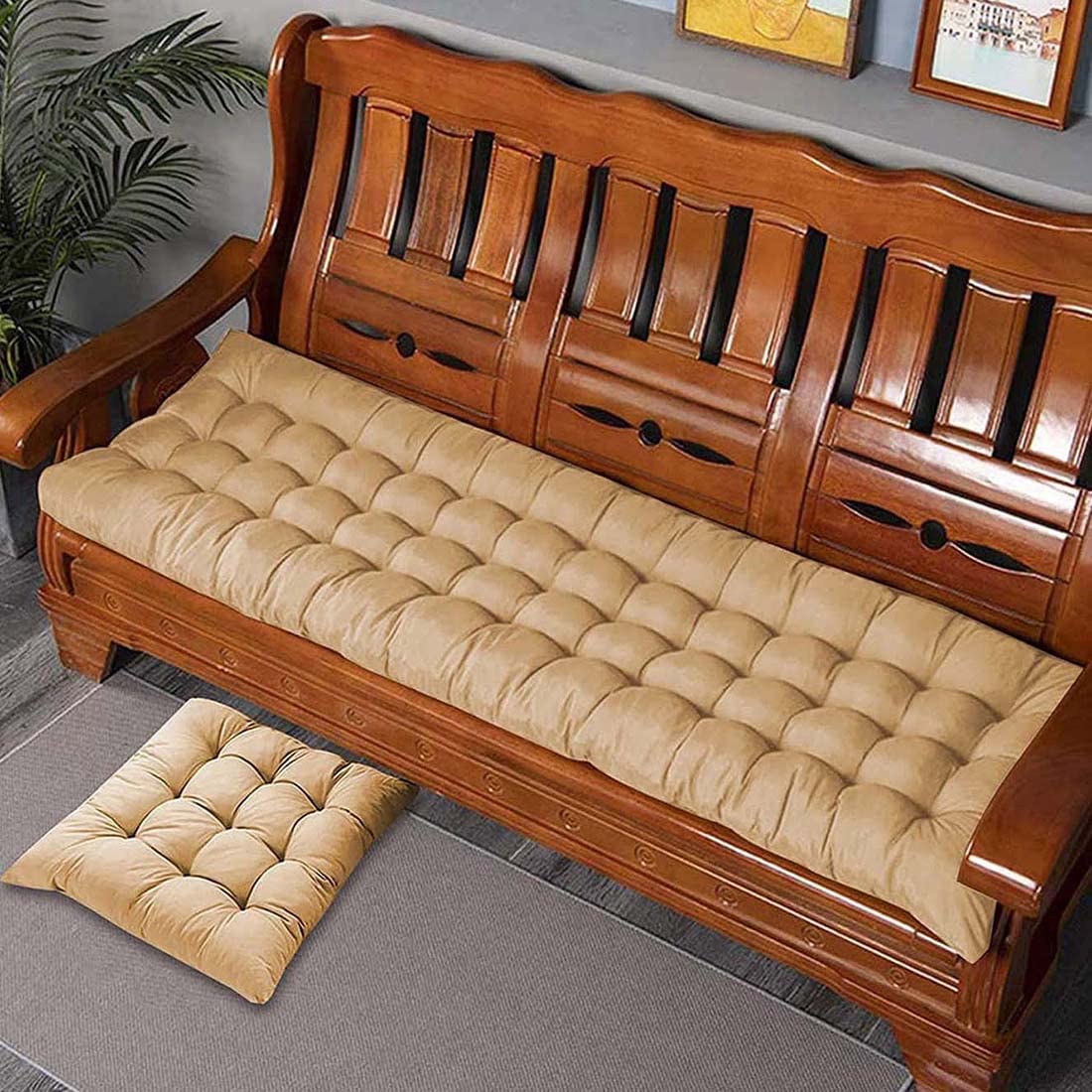 Cuscini spessi 8 cm per panca da giardino a 2 e 3 posti, 170 x 50 cm, cuscini caldi per interno/esterno, chaise longue e divano comodo e soluzione per sedersi