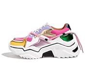 Women's Platform Colorful Fashion Sneakers Retro Colorblock Stylish Cute Chunky Dad Walking Shoes