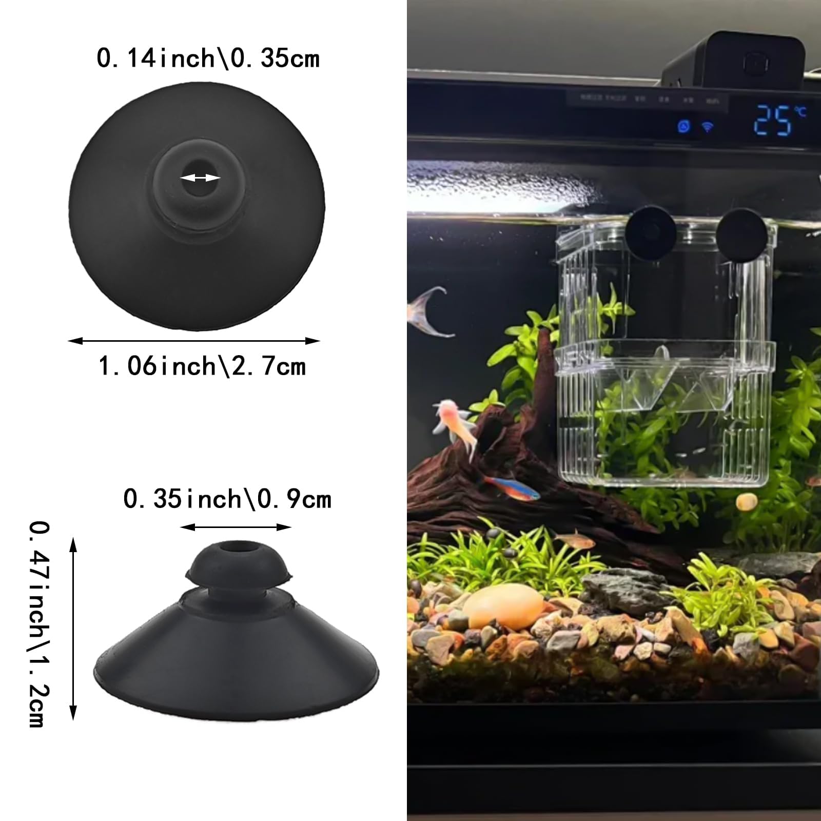 Qusmeiyici 24PCS Fish Tank Suction Cup Clips, Black Sucker Clips, Fish Tank Accessories, for Tank Pump Overhead Line Tube - Image 2