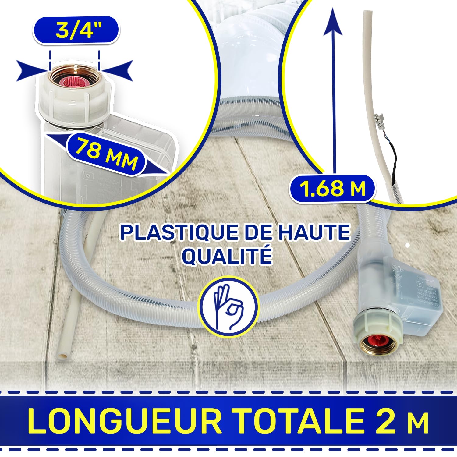 Aquastop Tuyau Lave Vaisselle 00668113 pour Siemens pour Bosch pour Balay | pour Constructa pour Neff pour Küppersbusch - Garantie de 10 Ans - MONTERAL