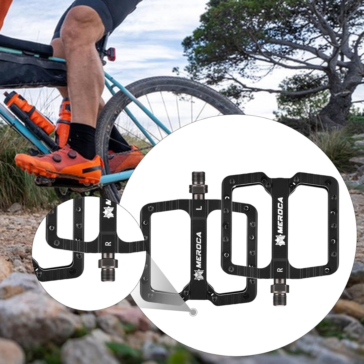 Tachiuwa 自転車ペダル アルミ合金 ユニバーサル フラット ワイド プラットフォーム トラベル フラットペダル