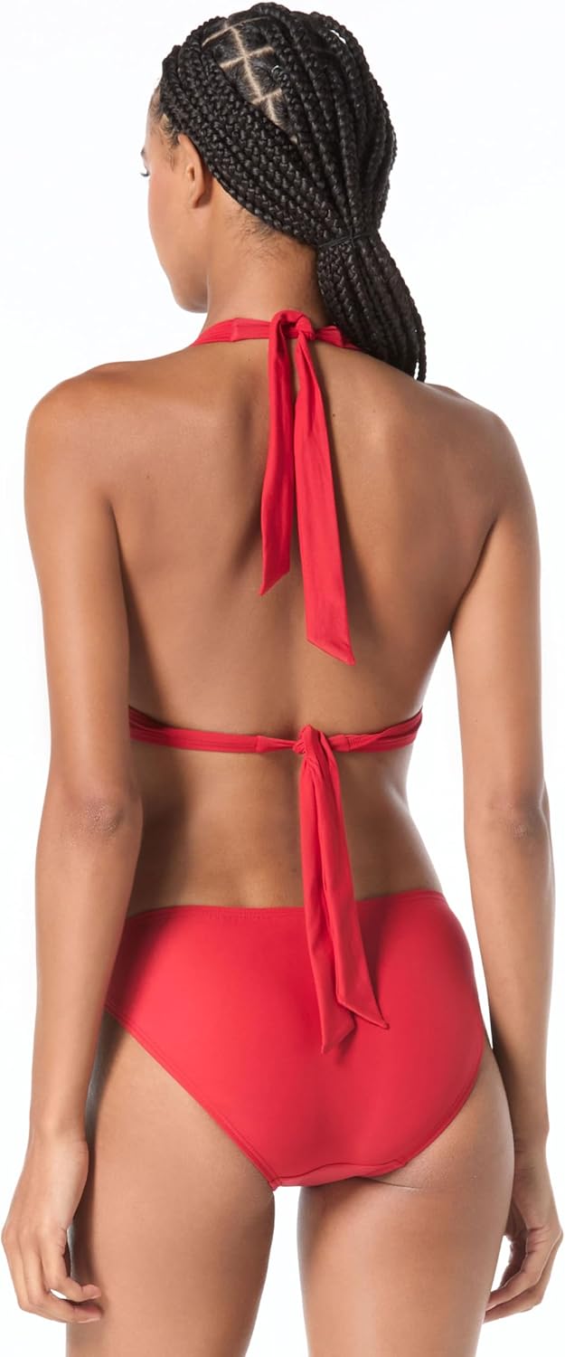 Michael Kors Womens Solid Logo Ring Halter Top - Image 2