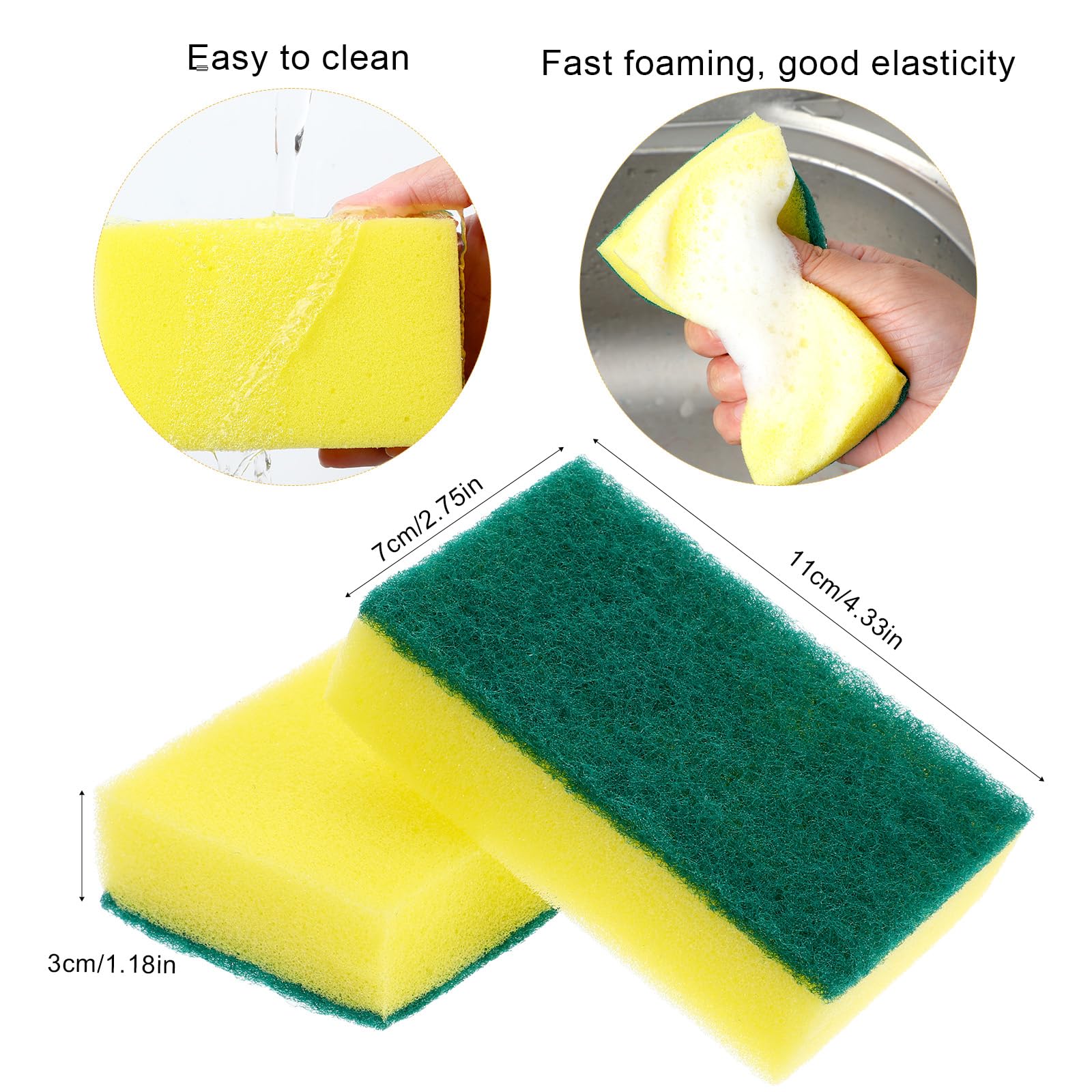 Confezione da 30 spugne da cucina confezionate singolarmente, spugne abrasive antigraffio per la pulizia di cucina e casa, auto, spugne per appartamenti e hotel