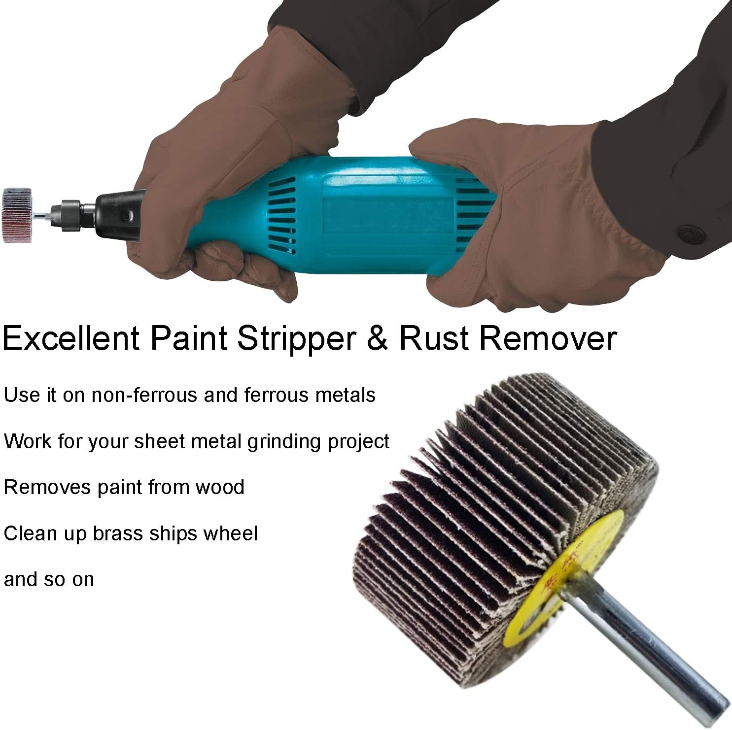 M-jump 12 Pcs 2”X 1” X1/4” Flap Wheels Set –3 pcs Of Each 40 60 80 and 120 Grits Aluminum Oxide for Remove Rust and Weld Burr – 1/4 Shank Fits All Drills : Industrial & Scientific