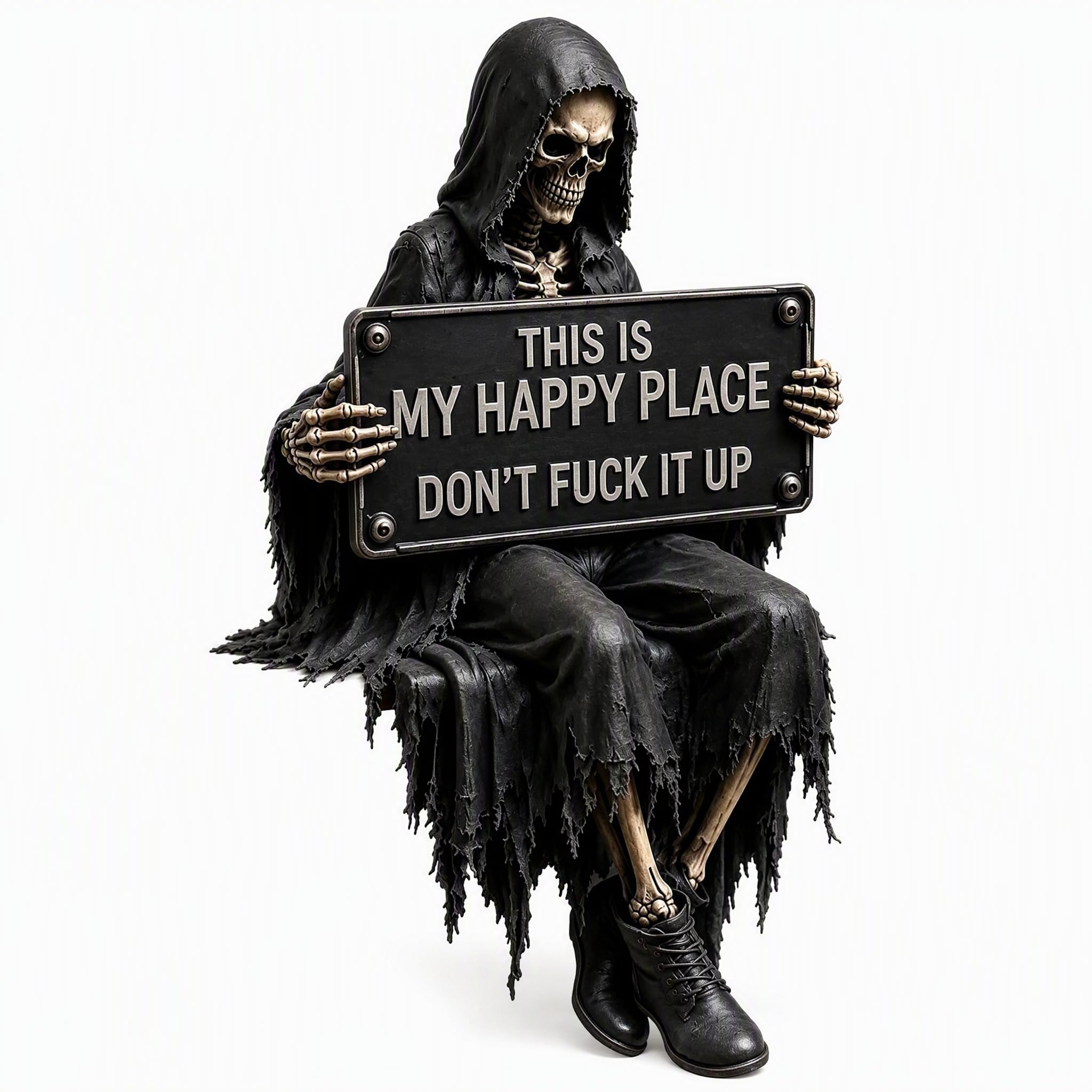 BRTNUP This Is My Happy Place Don’t Fuck It Up Gothic Dark Fantasy Figure