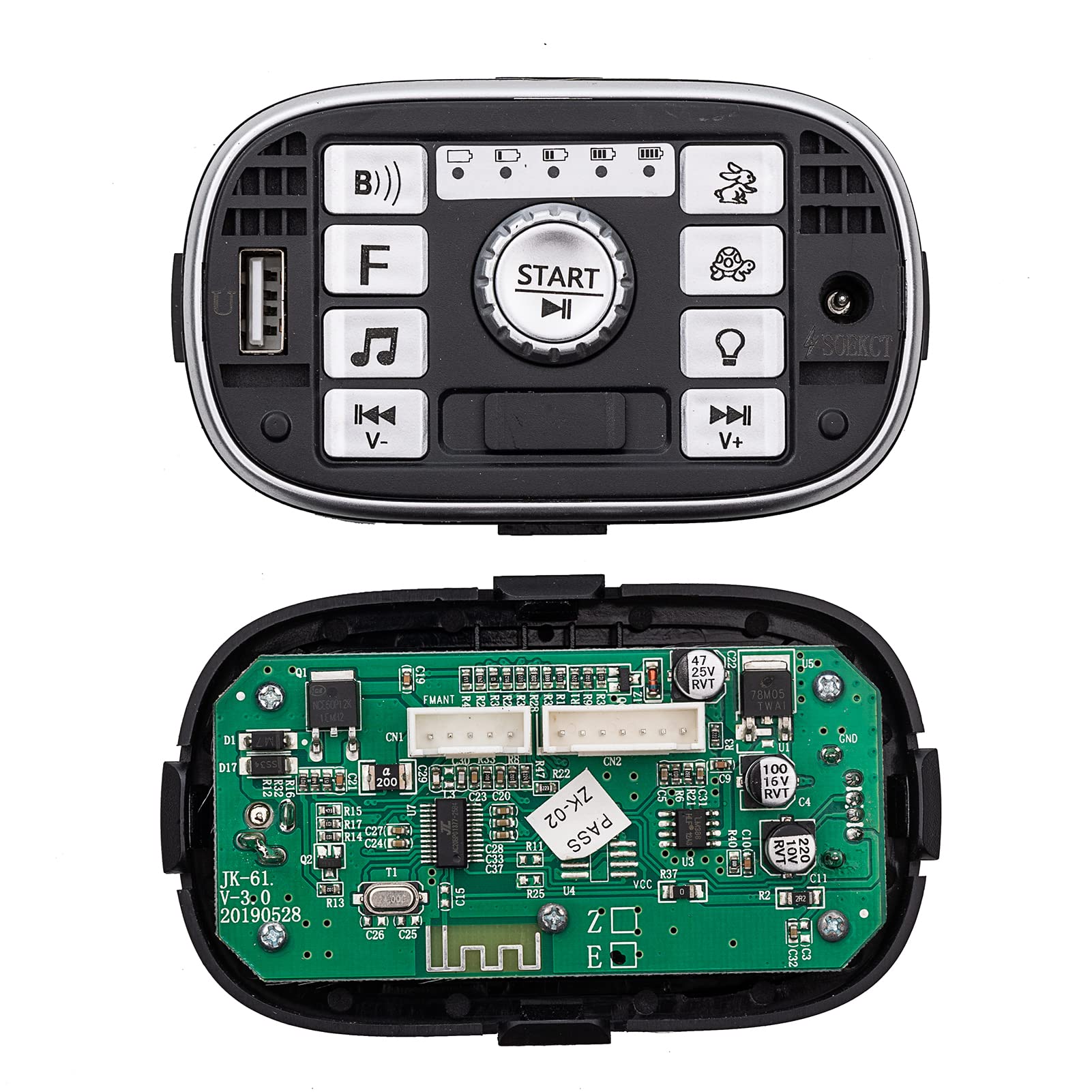 Vehículo eléctrico para niños de 12 V 303 Fuente de alimentación Interruptor de control central Conexión Bluetooth multifunción Pantalla de potencia de música Panel central Piezas de repuesto de coche 3