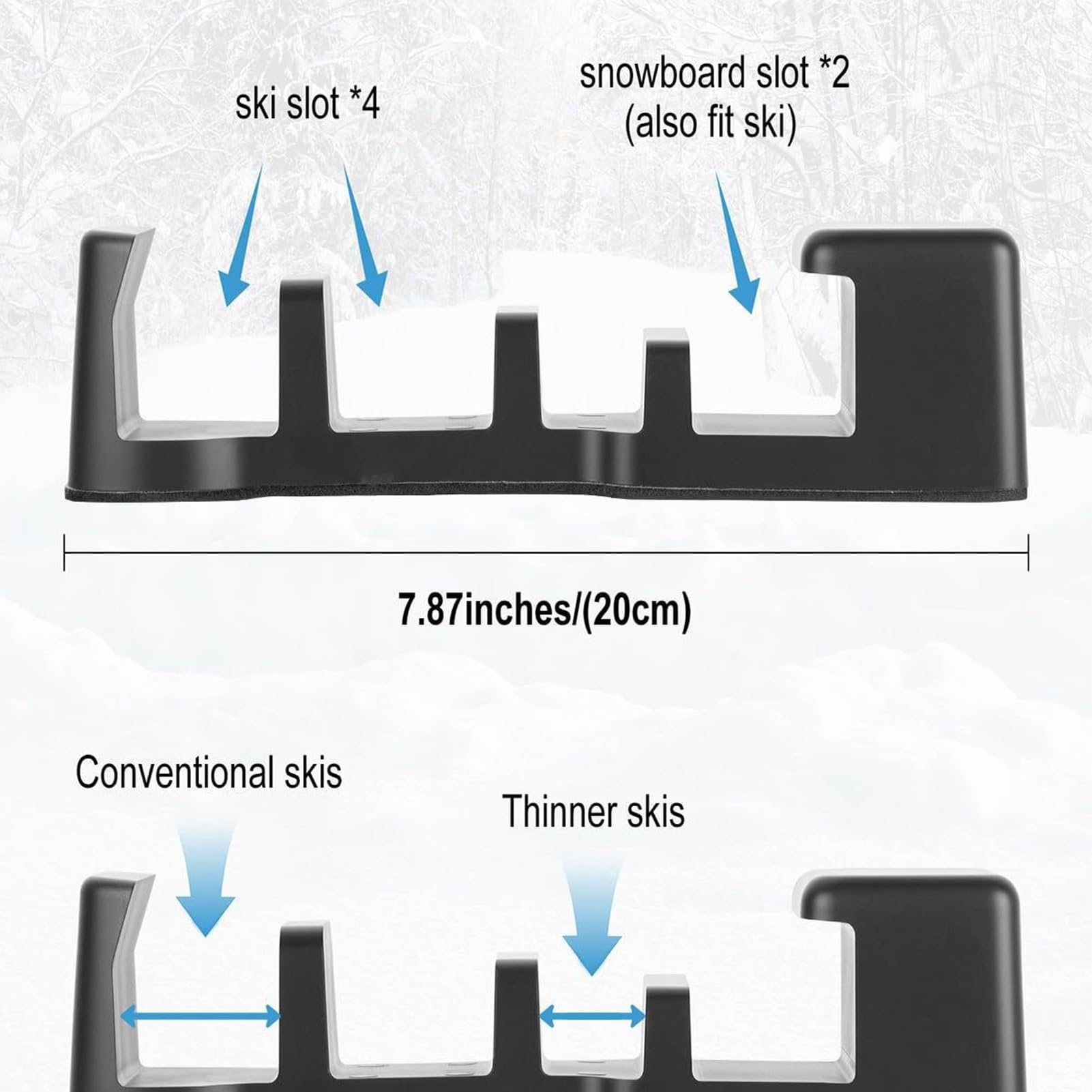 Portaesquís Magnético para el Lateral del Coche - Soporte de Almacenamiento para Esquí de Camión,Portaequipajes para Snowboard De Coche - para Vehículos SUV y Camionetas en Viajes de Deportes de