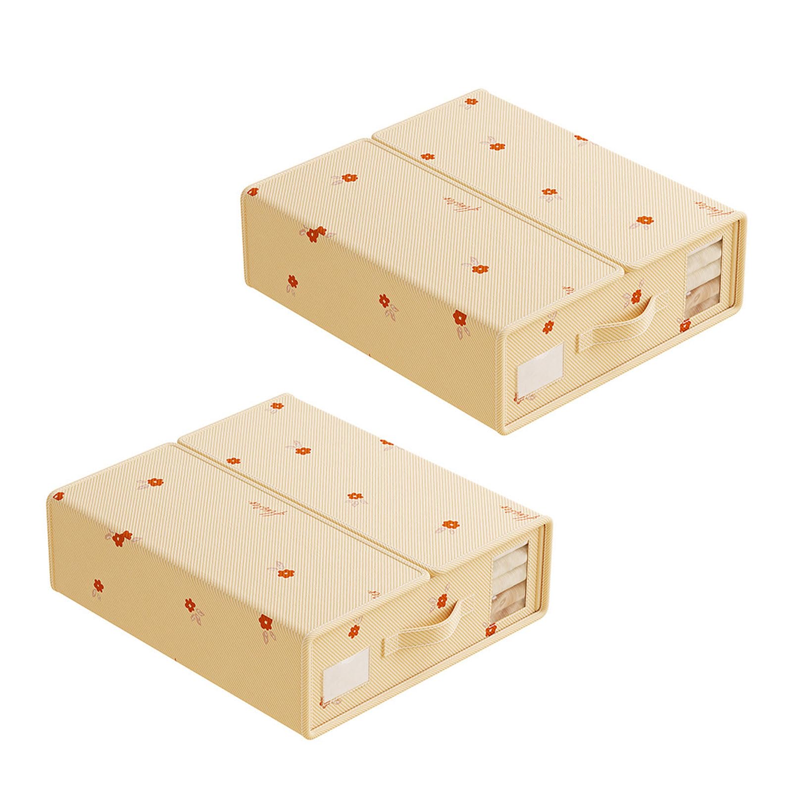 Fabric Storage Container with Visible Window Panel Collapsing Plan for Panes Blankets Household Objects Pliable Bedding Box Space Saving Pliable Planner Bedroom Closet Container Home Organization Box