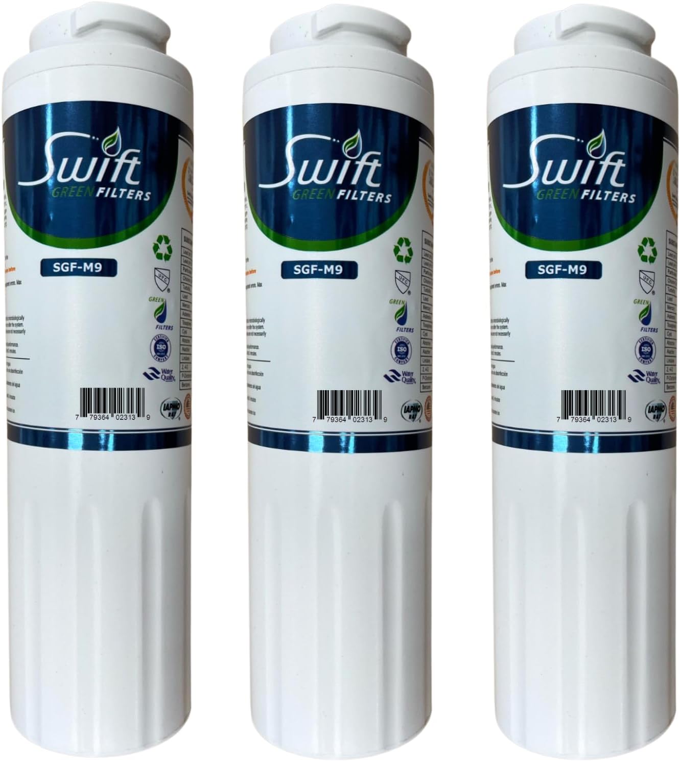 Swift Green Filters SGF-M9 Replacement Refrigerator Water Filter for UKF8001,EDR4RXD1,Filter 4,EFF-6007A,46-9005,46-9006,CLCH101,PuriClean II 67003526 (3 Pack) Made in USA