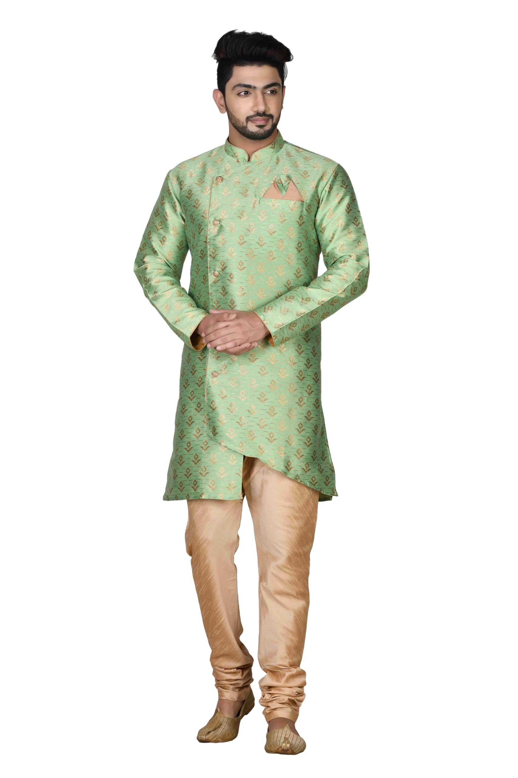 ranak Banarasi Jacquard Kurta Pajama for Men | Printed | Subtle Ethnic Wear for Daytime Rituals (VLSMKP376)-picture-7