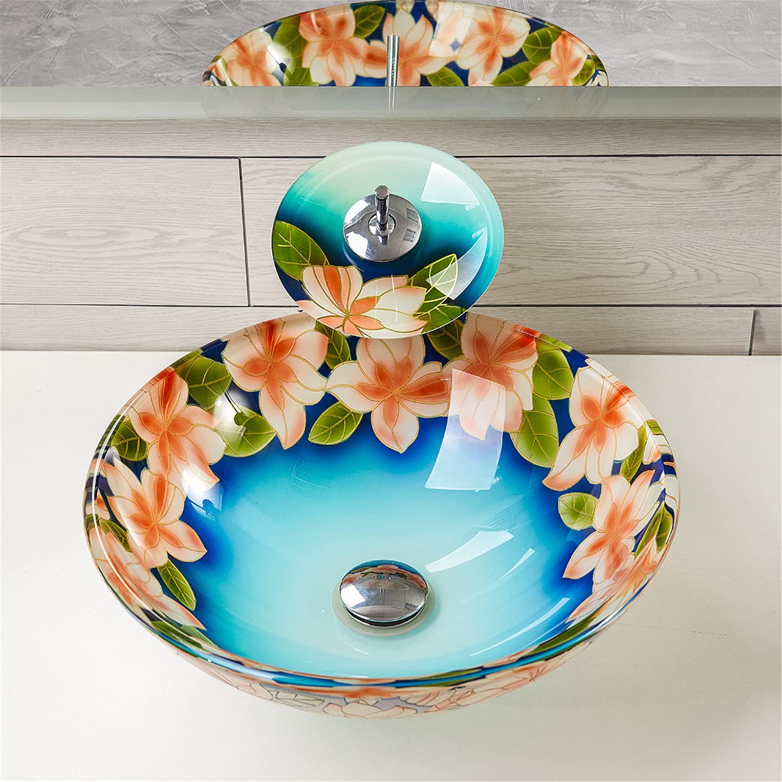 Umywalka łazienkowa nablatowa, ceramiczna umywalka nablatowa, owalna miska umywalkowa nablatowa, ręcznie malowana umywalka nablatowa,