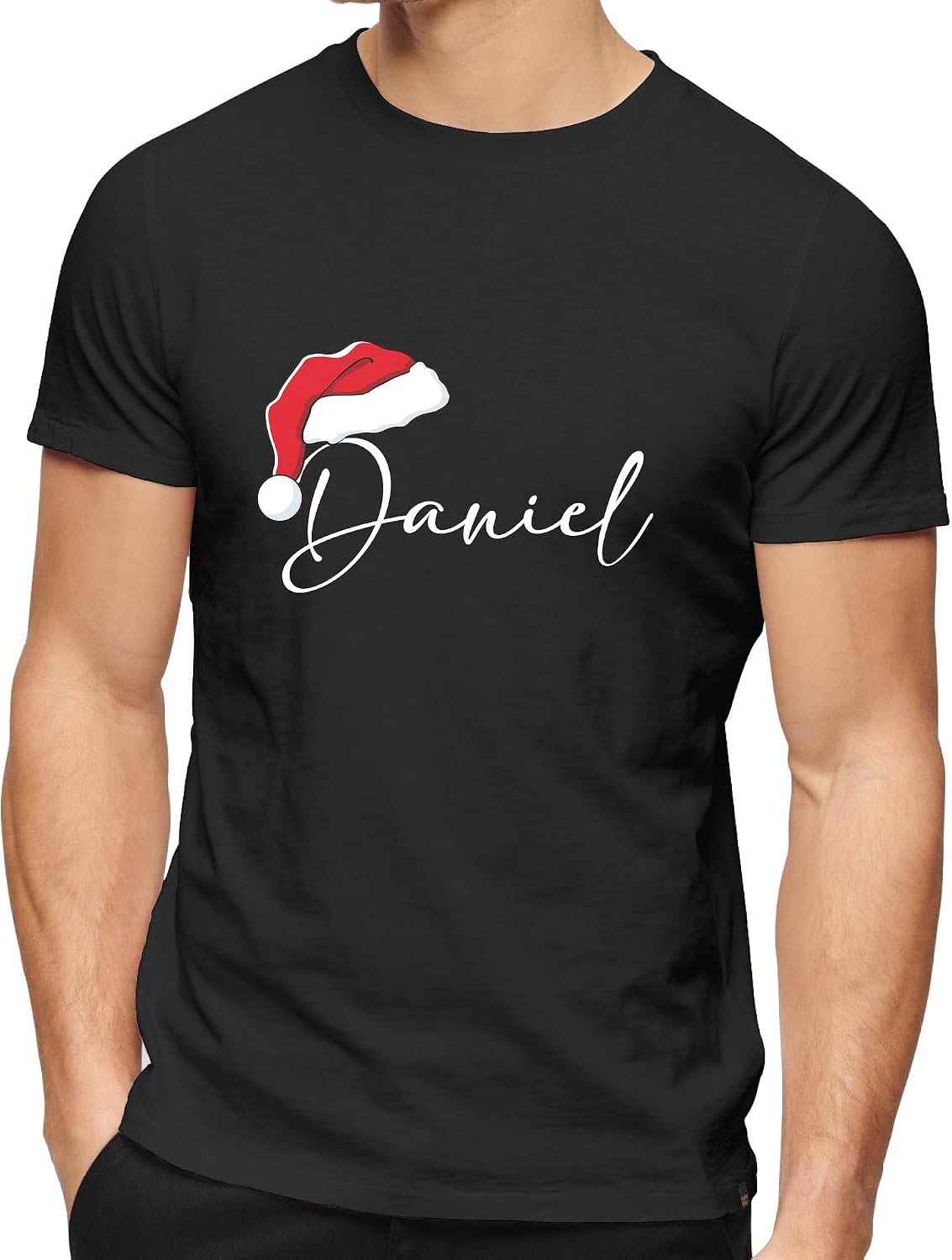 Personalized Christmas T-Shirt with Name, Custom Family Matching Xmas Initial Tee for Men Women Handmade Gift Holiday Outfit